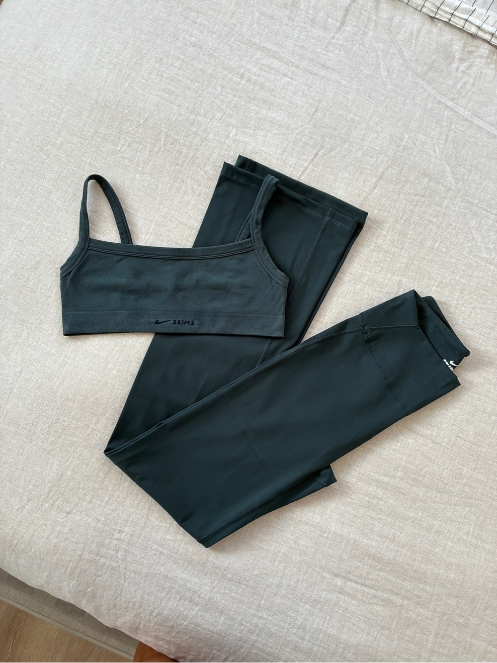 SKIMS NIKE | slim flares + micro cami bra